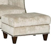Transitional Ottoman with Nail Head Trim