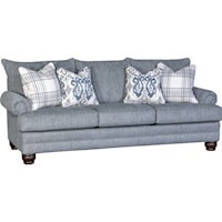 Traditional Sofa with Rolled Arms and Loose Pillow Back