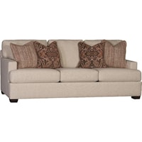 Casual Sofa with Four Throw Pillows