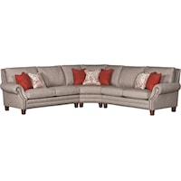 Traditional Sectional Sofa with Exposed Wood Feet and Nailhead Trim