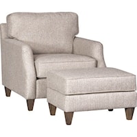 Casual Upholstered Chair and Ottoman