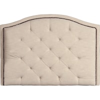 Queen Upholstered Headboard with Button Tufting