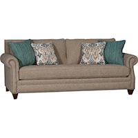 Rolled Arm Sofa w/ Tapered Feet