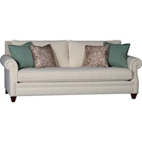 Rolled Arm Sofa w/ Tapered Feet