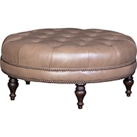 Traditional Table Ottoman with Turned Feet