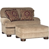 Traditional Chair and Ottoman Set