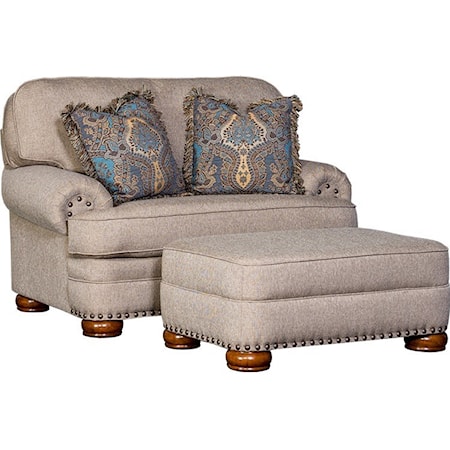 Traditional Chair and Ottoman Set