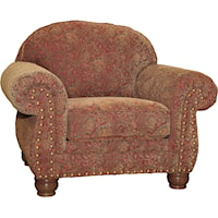 Traditional Upholstered Chair with Spool Legs