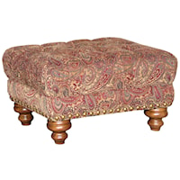 Traditional Upholstered Ottoman with Tufted Seat