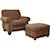 Mayo 9780 Traditional Chair and Ottoman with Exposed Wood Spool Legs