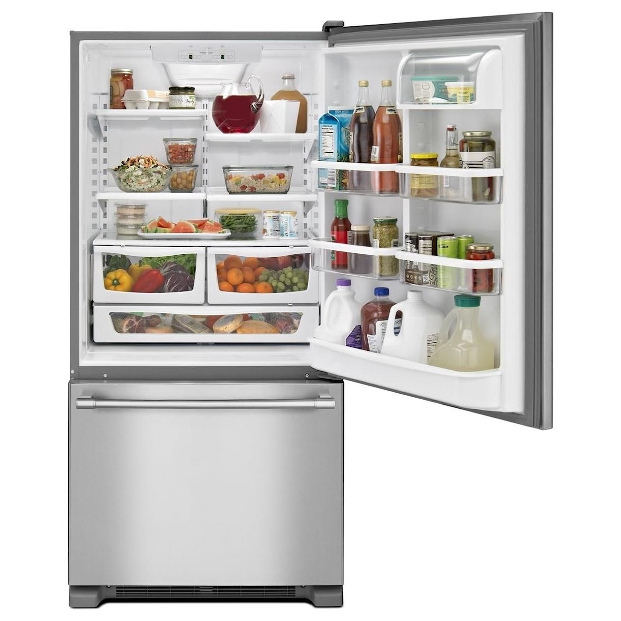 Maytag Bottom Freezer Refrigerators - Maytag 33-Inch 22 Cu. Ft. Bottom Mount Refrigerator