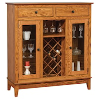 Transitional Wine Cabinet with Wine Bottle and Glass Storage