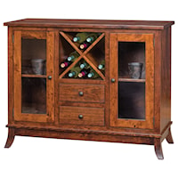 Transitional Wine Cabinet with Wine Bottle Storage and Glass Doors