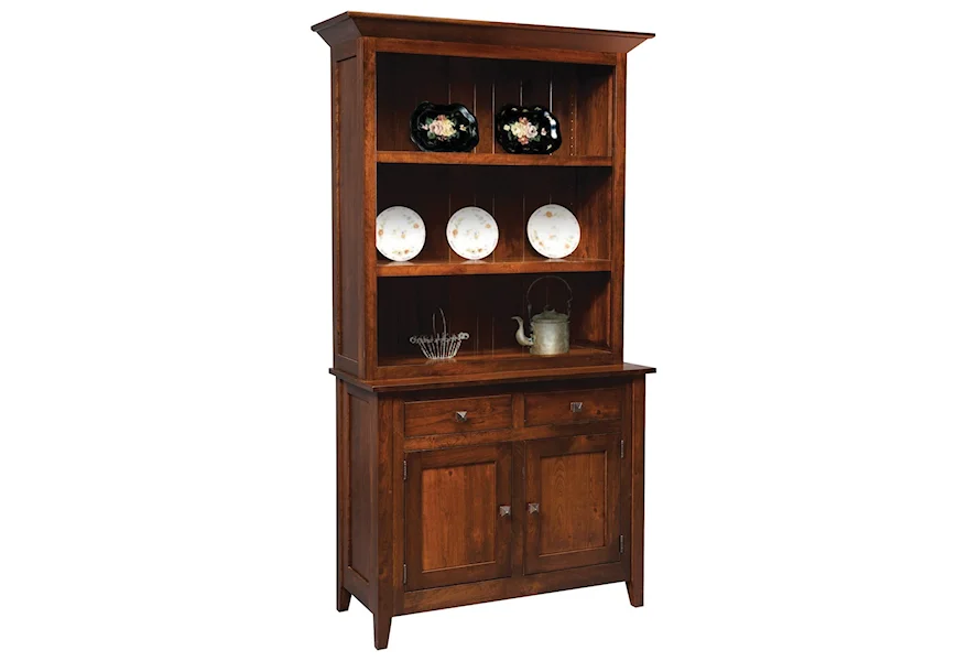 Settlers Ridge Buffet with Hutch by Meadow Lane Wood at Saugerties Furniture Mart