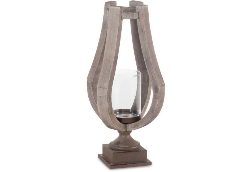 Candelholder Wood And Glass Candleholder by Mercana at Stoney Creek Furniture 