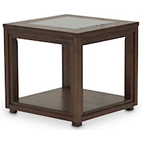 Beveled Glass Top End Table