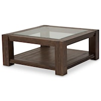 Beveled Glass Top Cocktail Table