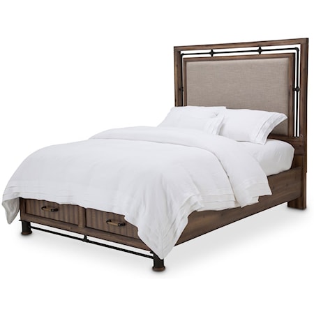Queen Panel Bed w/ Drawers