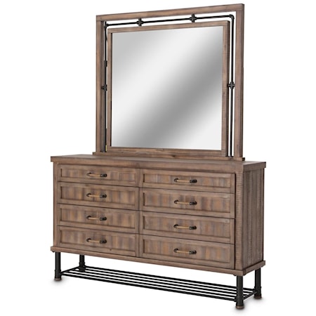 Dresser and Mirror Set