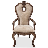 Ornate Upholstered Arm Chair with Traditional Style