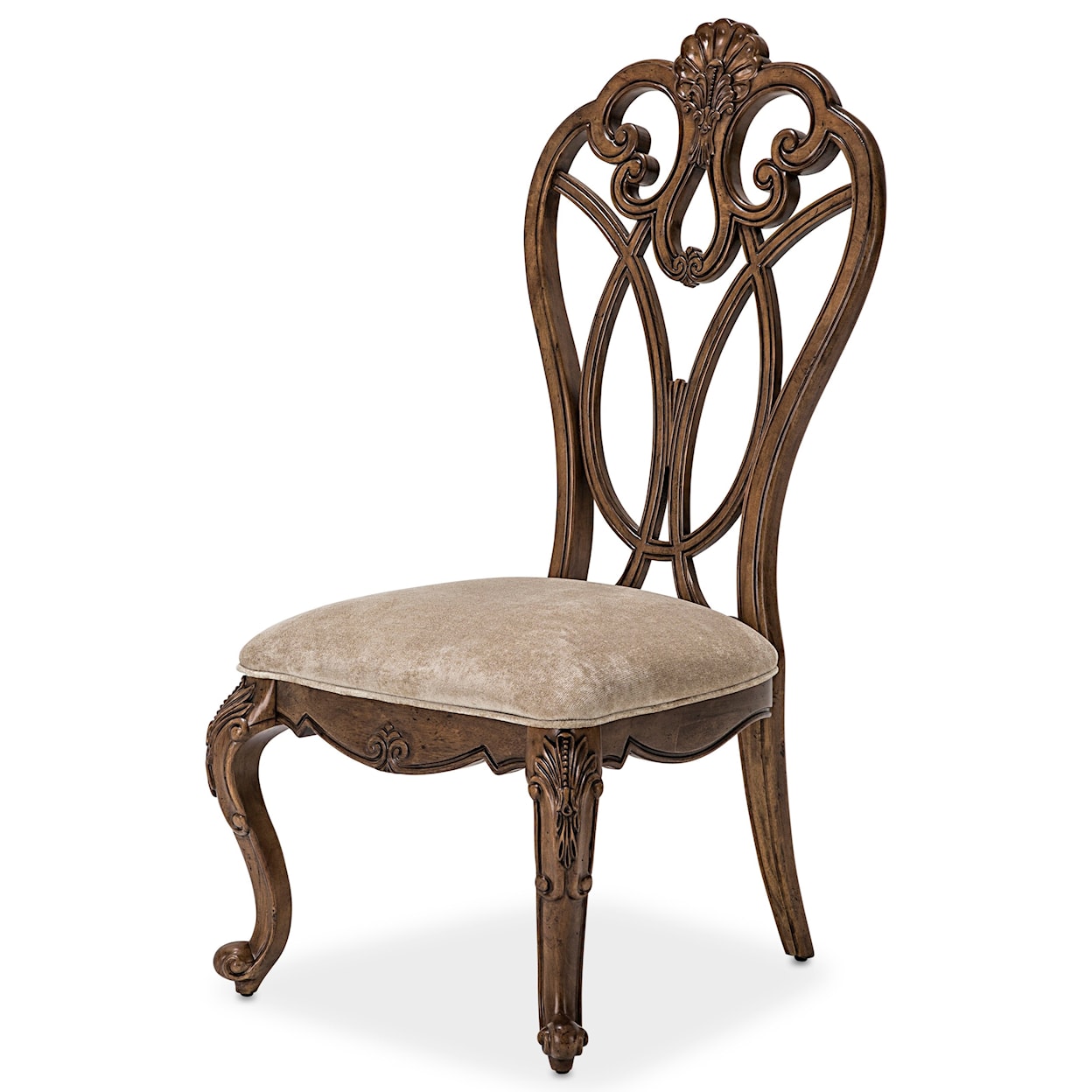 Michael Amini Edens Paradise Wood Back Side Chair