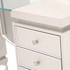 Michael Amini Glimmering Heights Upholstered Vanity and Mirror