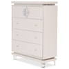 Michael Amini Glimmering Heights Upholstered 5 Drawer Chest