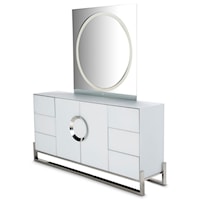 Contemporary Dresser and Mirror Set