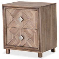 Contemporary 2-Drawer Nightstand with Velvet-Lining