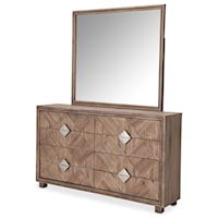 Contemporary 8-Drawer Dresser with Velvet and Cedar-Lined Drawers