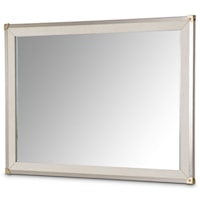 Contemporary Sideboard Mirror with Metal Trim