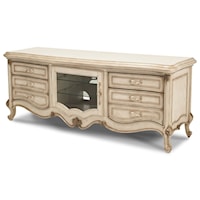 Traditional Entertainment Console with 4 Drawers and a Surge Protector