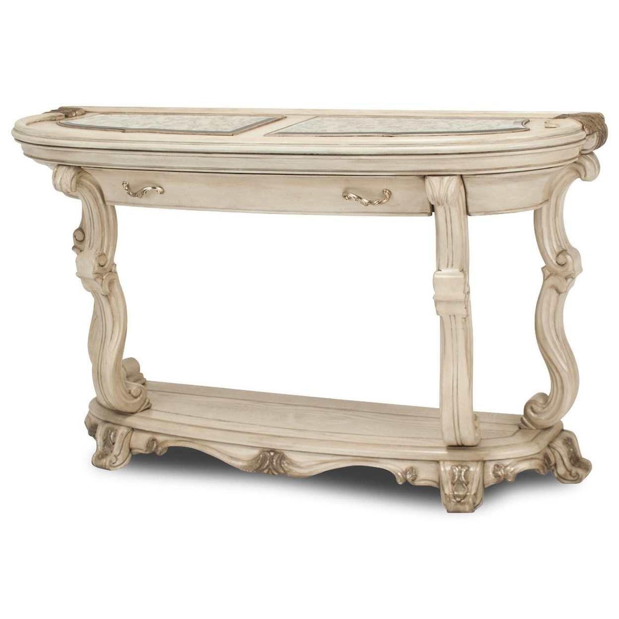 Michael Amini Platine de Royale Console Table