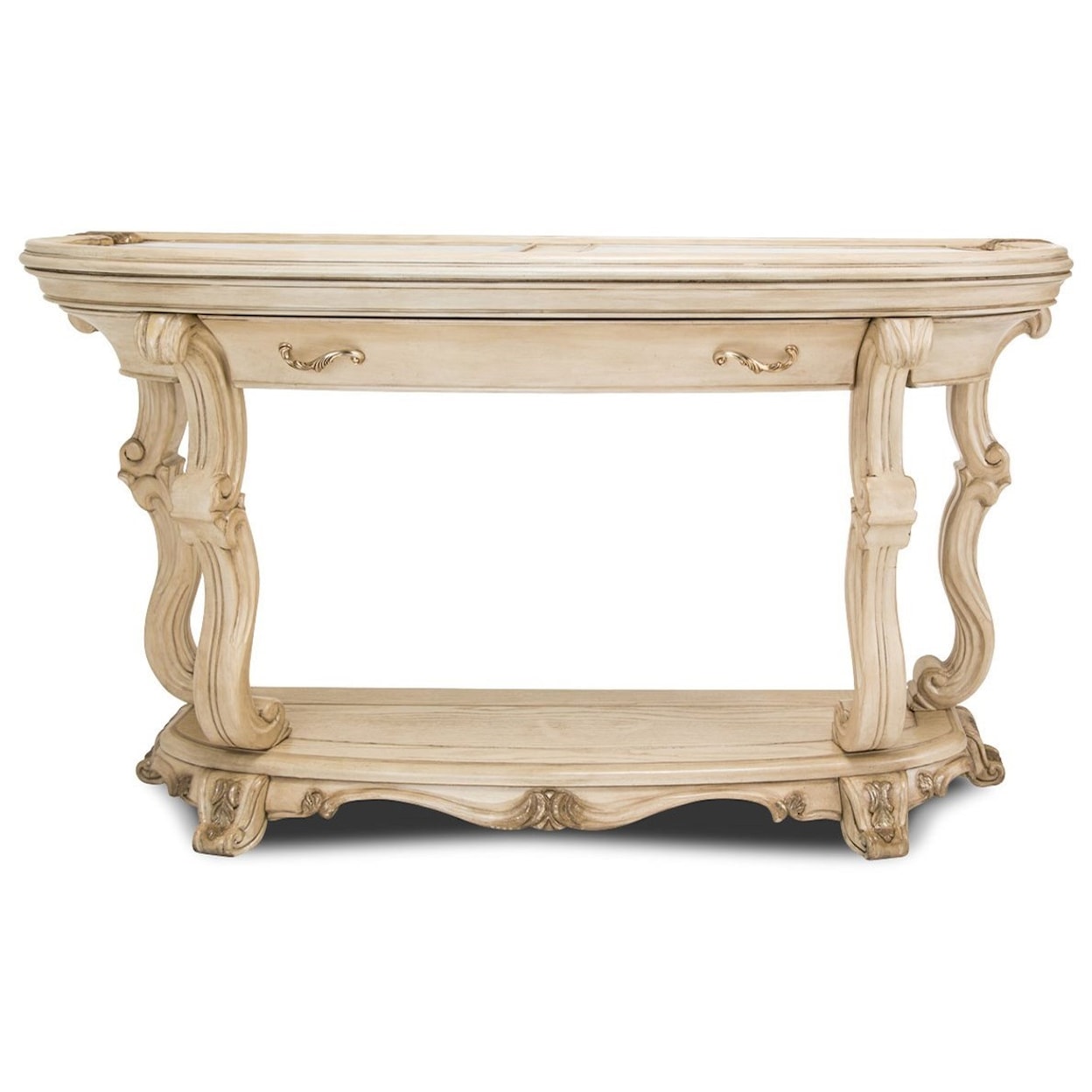 Michael Amini Platine de Royale Console Table