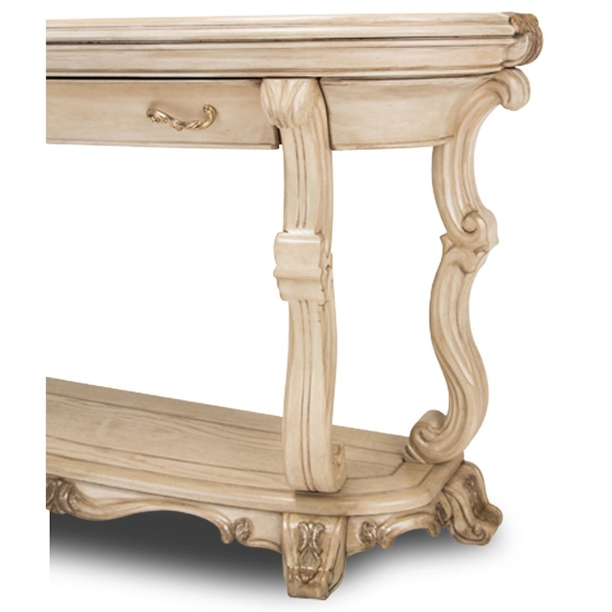 Michael Amini Platine de Royale Console Table