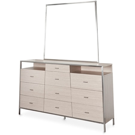 10-Drawer Dresser and Mirror Set