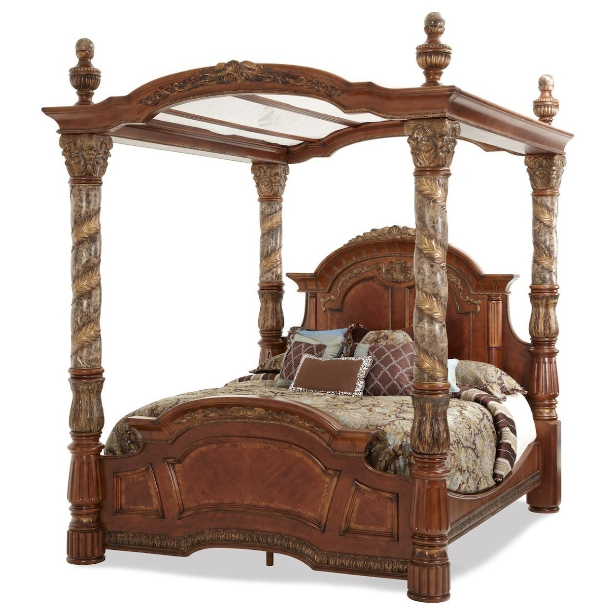 Michael Amini Villa Valencia King Canopy Bed