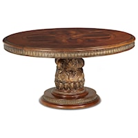 Traditional Round Dining Table with Extension Leaf