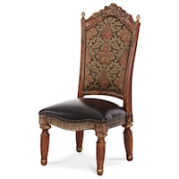 Traditional Side Chair with Upholstered Seat and Nailhead Trim
