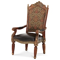 Traditional Arm Chair with Upholstered Seat and Nailhead Trim