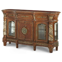 Traditional Sideboard with 3 Velvet-Lined Drawers and Interior Shelving