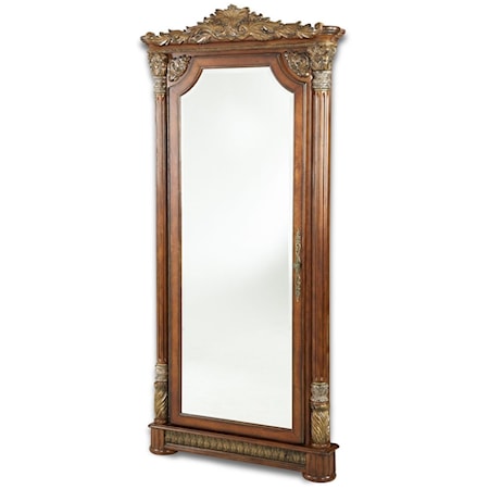 Traditional Accent Wall Mirror with 8 Interior Shelves