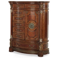 Traditional Gentleman's Chest with 8 Drawers and 3 Shelves