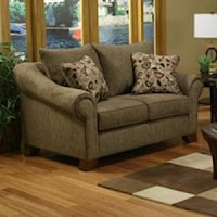 Loveseat Sofa with Rolled Arms and Saber Feet