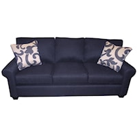 Transitional Three Over Three Sofa with Accent Pillows