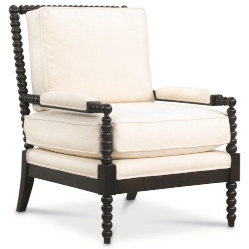 Traditional Spool Turned Exposed Wood Chair