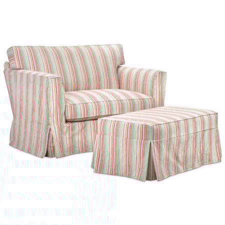 Slipcover Chair & Ottoman