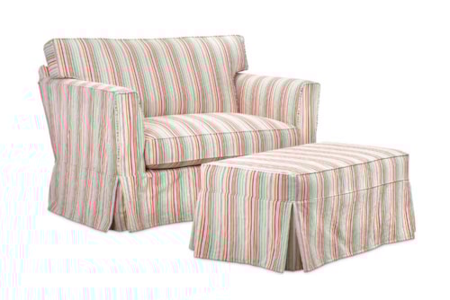 Mary Slipcover Chair & Ottoman