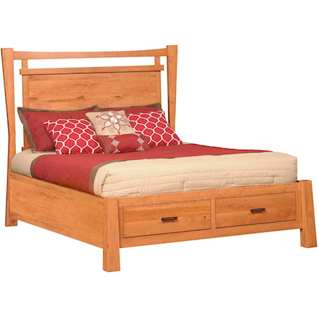 Queen Panel Bed with Drawers