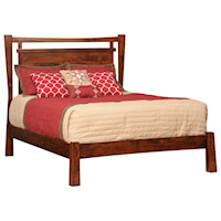 Transitional Solid Wood Queen Panel Bed
